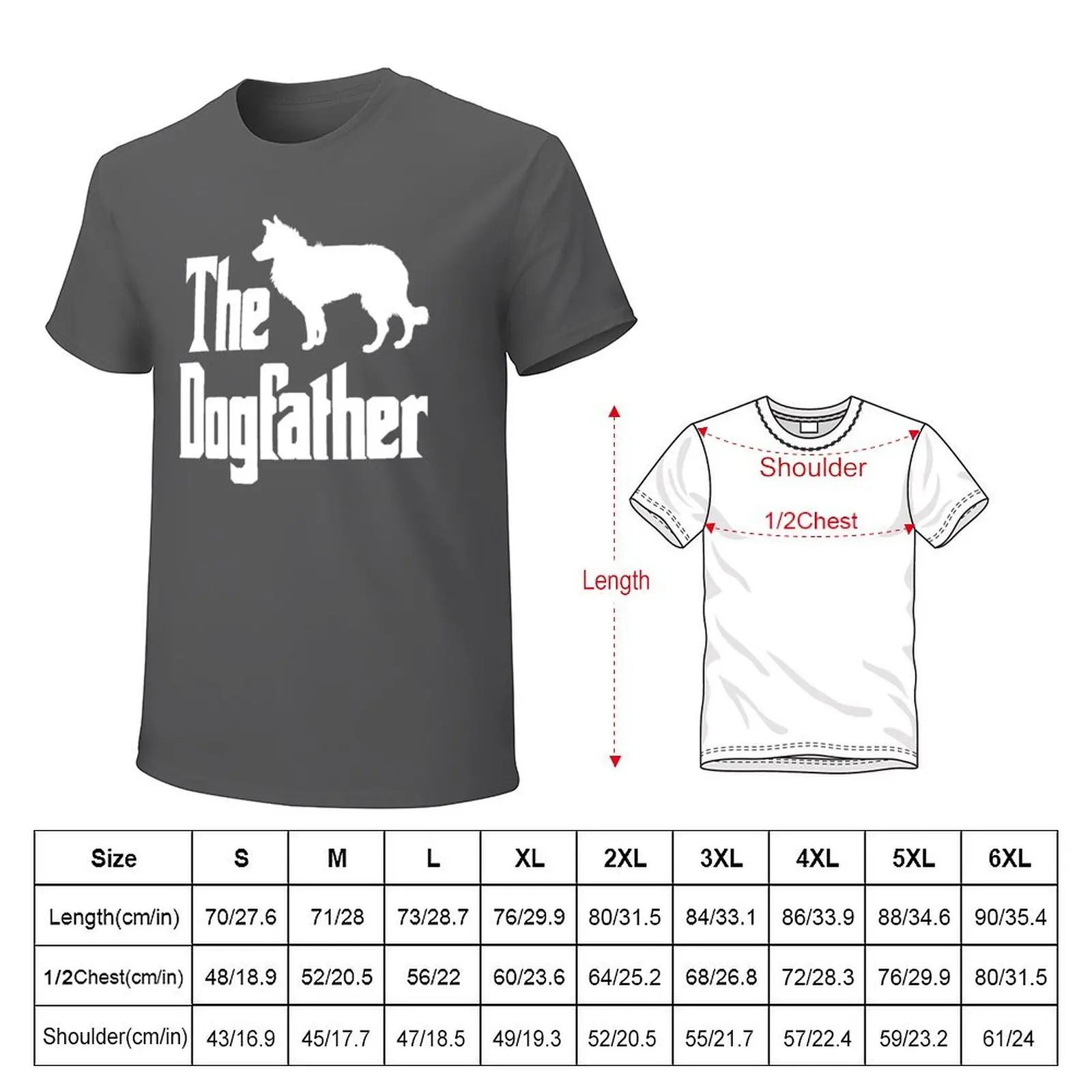 The Dogfather Border Collie Dog funny gift idea T-Shirt blacks anime quick drying plain t shirts men