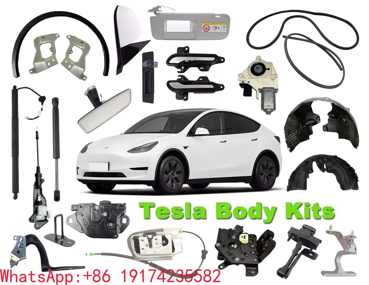 

Tesl Model Y Body Parts Car Accessories Hood Side Skirt Fender Door Latch Lock Actuator Trunk Hinge Wheel Liner