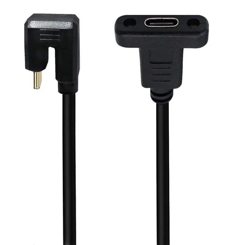 0.3m 0.6m 1m 10Gbps 4K@60Hz Gold Plated USB 3.1 Type-C Male to Female Charging Data Cable, U-shaped Bend Car Connection Cable