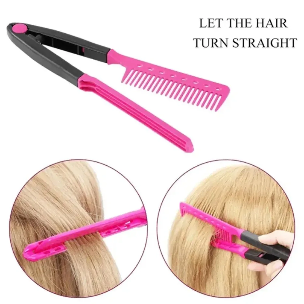 1pcs Folding V-shaped Flat Comb for Hair Straight Salon Hair Brush Straightner Hairdressing Comb Portable Mini Barber Hairbrush
