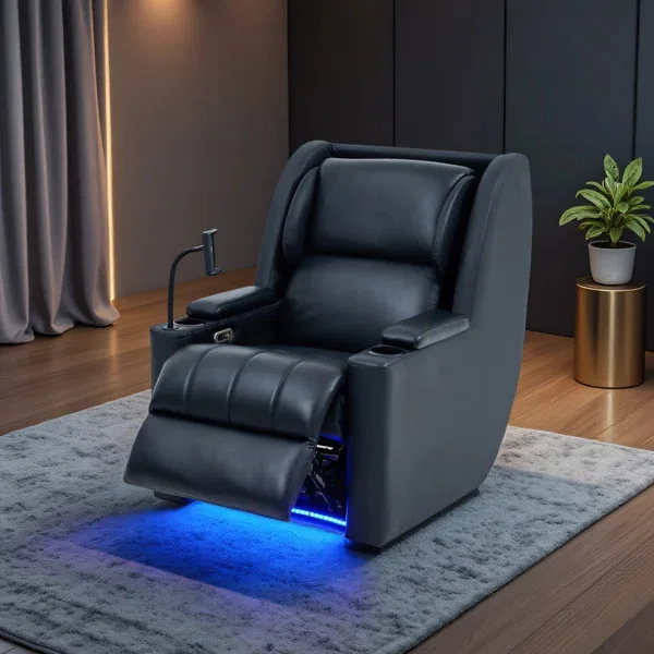 Home Theater Private First-Class Leather Sofa Cinema-Style Electric USB-Charging Seating Theater Furniture