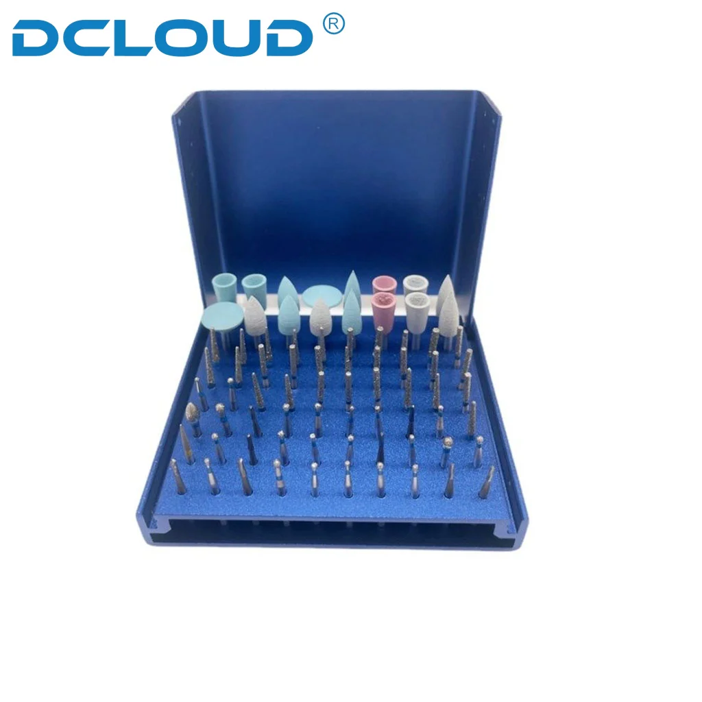 DCLOUD 76 Holes Dental Burs Holder Organizer Box Autoclavable High Low Speed Handpiece Burs Case Disinfection Stand Dentist Tool