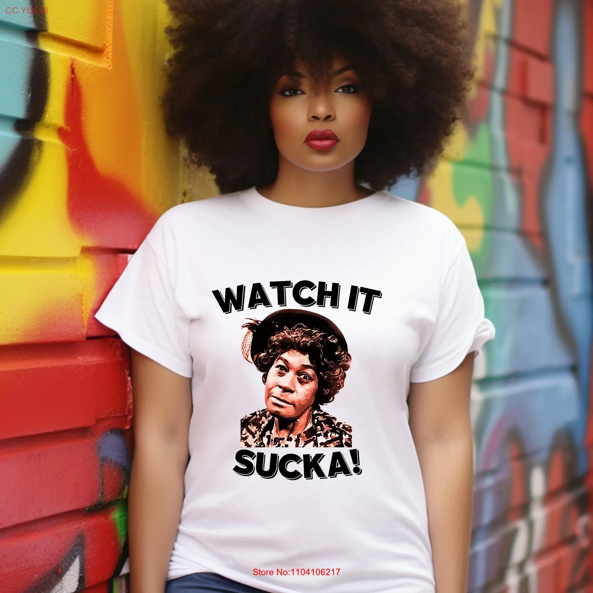 Watch It Sucka Esther T shirt Sanford and Son TV Nostalgia Red Fox for Black Women African American the Culture