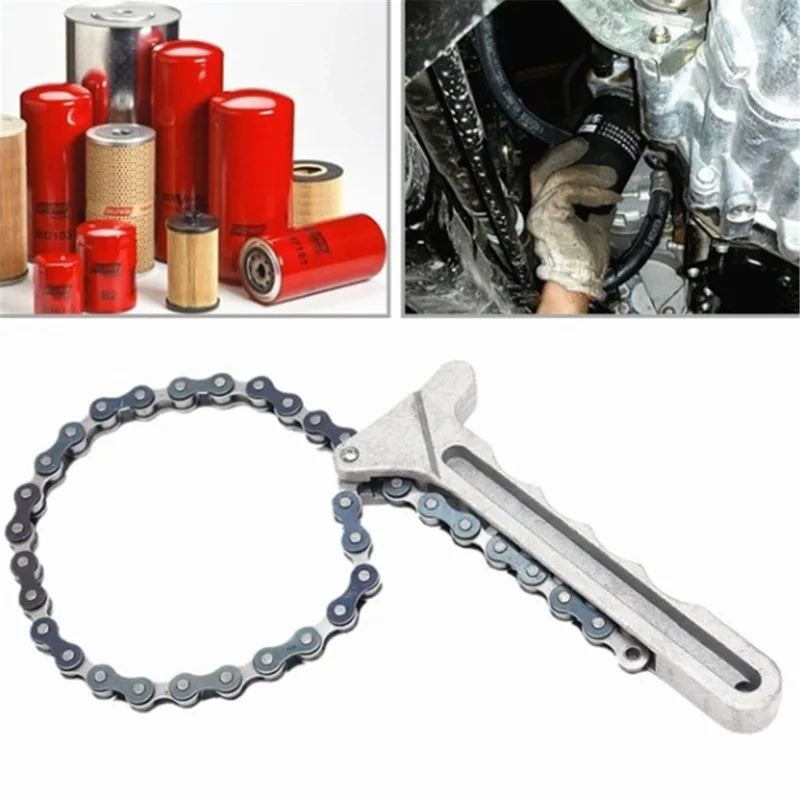 

High Quality Adjustable Car Engine Oil Filter Chain Grip Key Wrench Remover Tools Car Repair Tools
