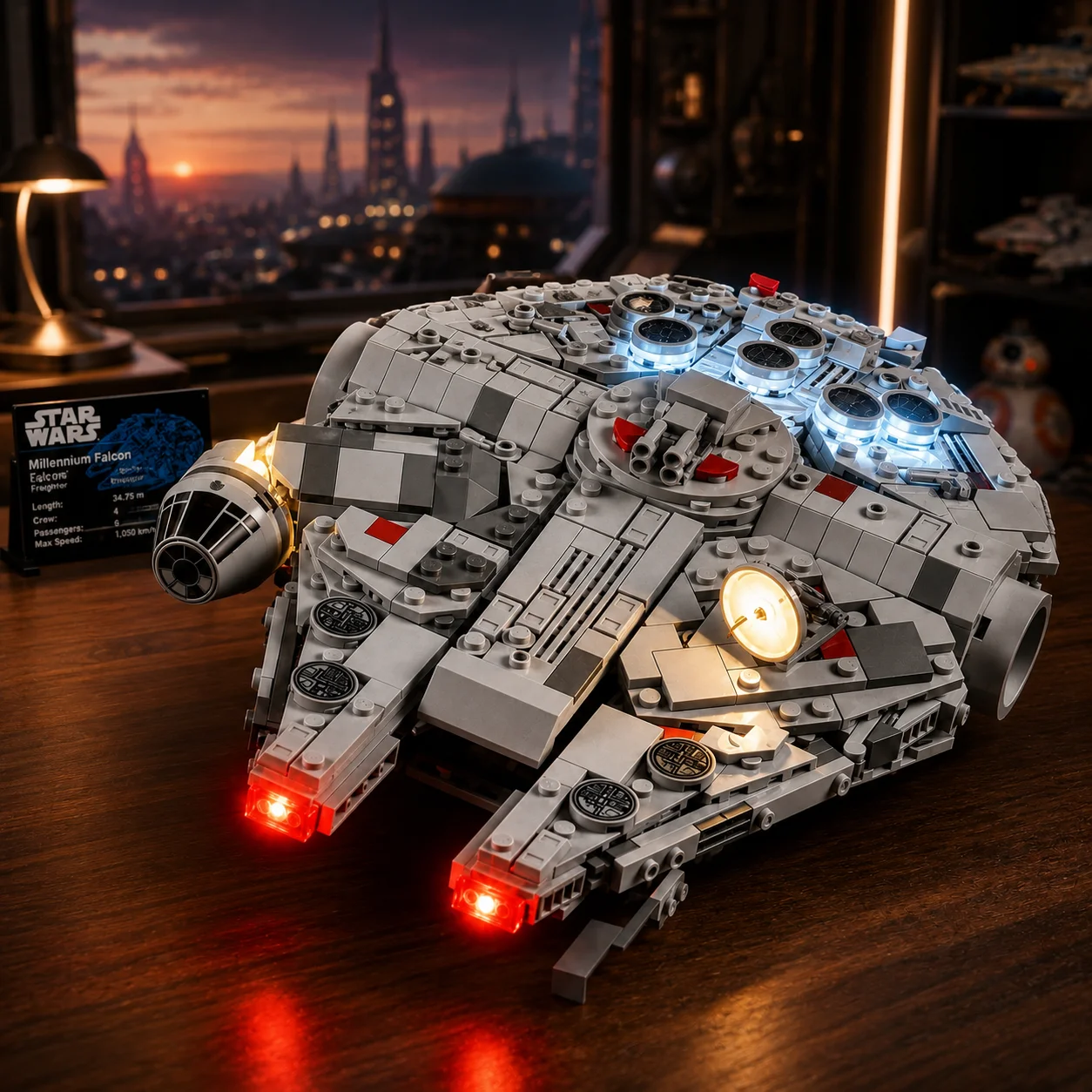 HPROSPER 5V LED-Beleuchtung (kein Modell) für LEGO 75375 Star Wars Millennium Falcon. Beleuchtet Ihre Bausteine ​​mit Batteriekasten.