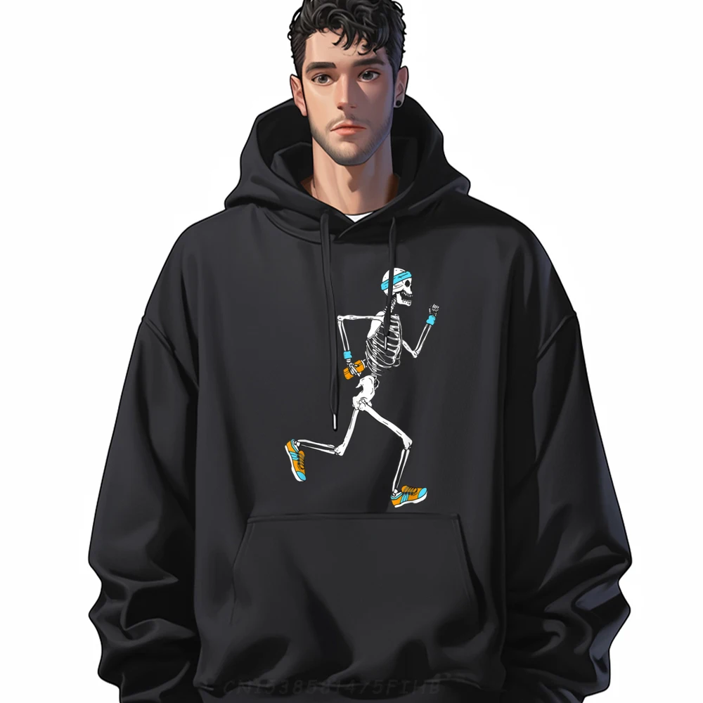 

Running Skeleton Funny Halloween Costume For Men Printed Sweater Camisetas Group Christmas Sweater