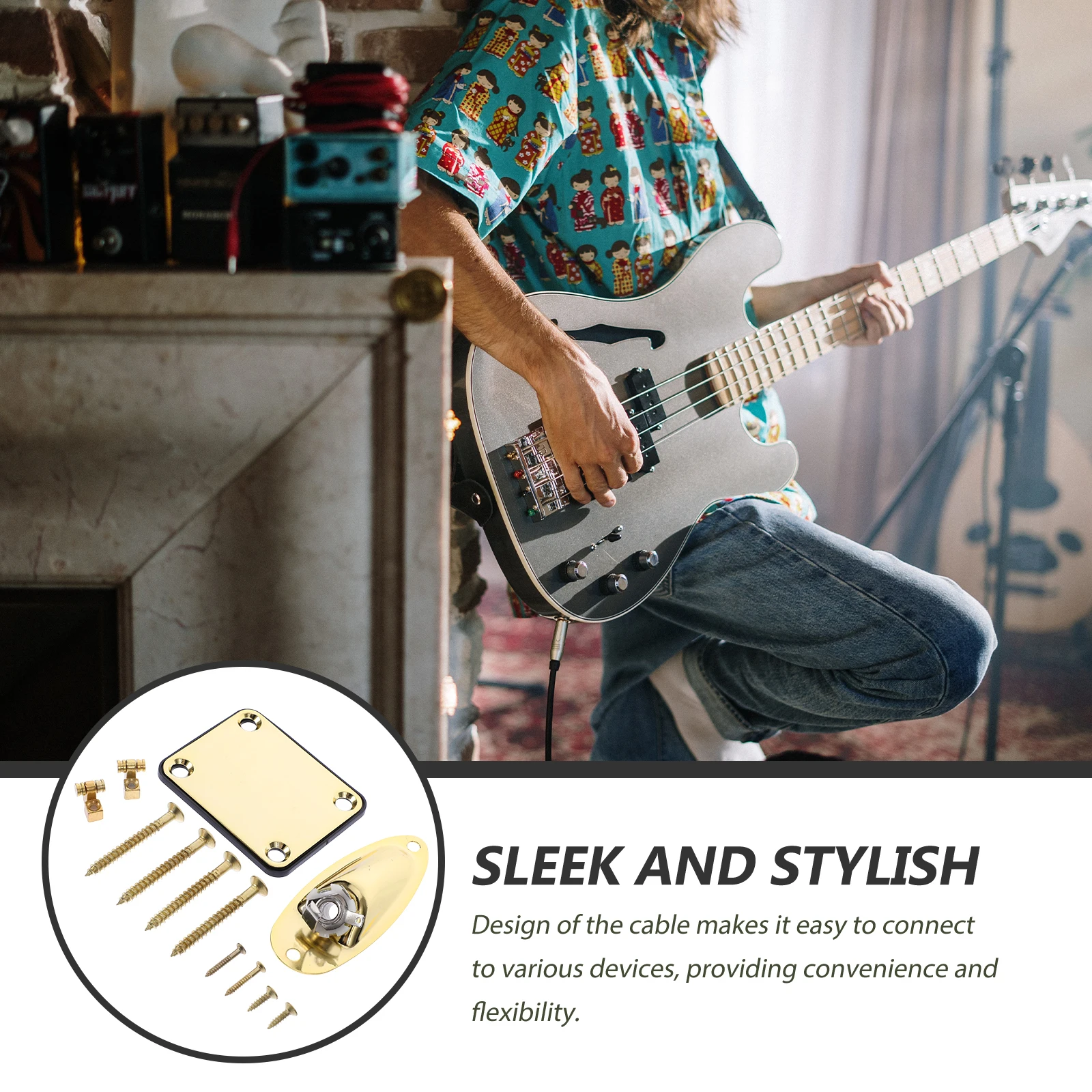 

3PCS Plate Electric Guitar String Holder Socket Fixture Socket Plate for Electric Guitar Parts Accessories Output
