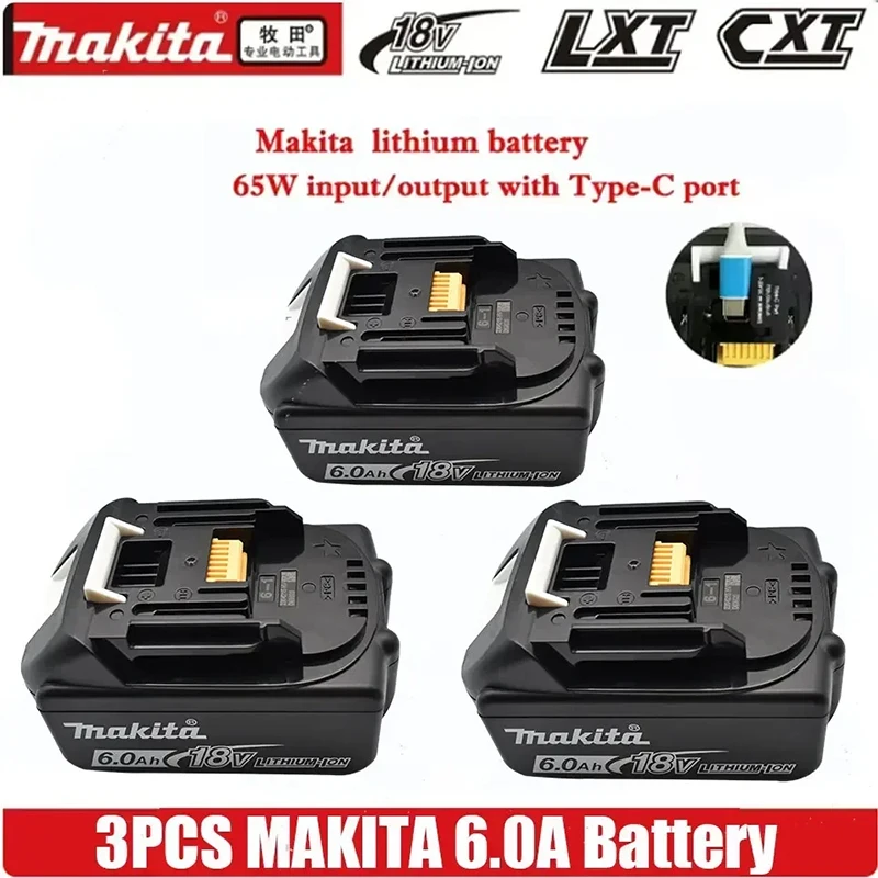 

Makita 18V lithium battery with type-c port 65W input/output suitable for Makita BL1860 BL1850 BL1860B in the Makita model