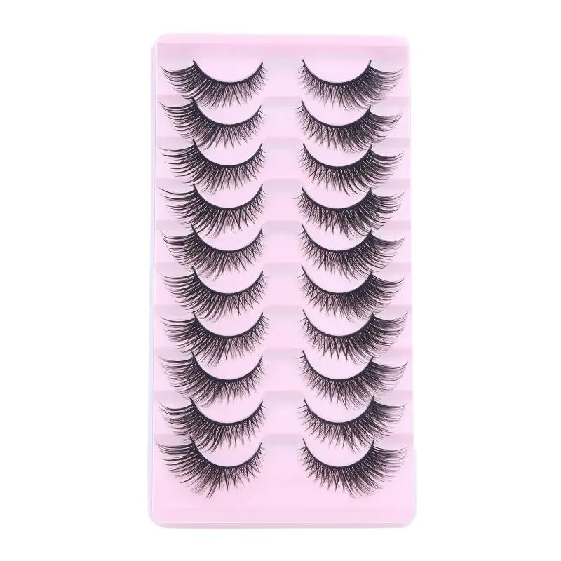 10 Paar Cat-Eye-Kunstwimpern, flauschige, zarte Faux-Nerzwimpern, natürliches Volumen, für tägliches Make-up, Party, Cosplay – Detail 14