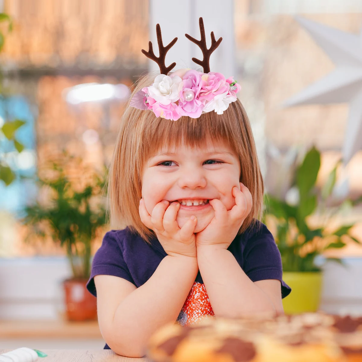 

Antler Headband 30cm Stretchable Baby Girl Accessories Birthday Party Christmas Girls Hairbands Kids Hairstyling Tools