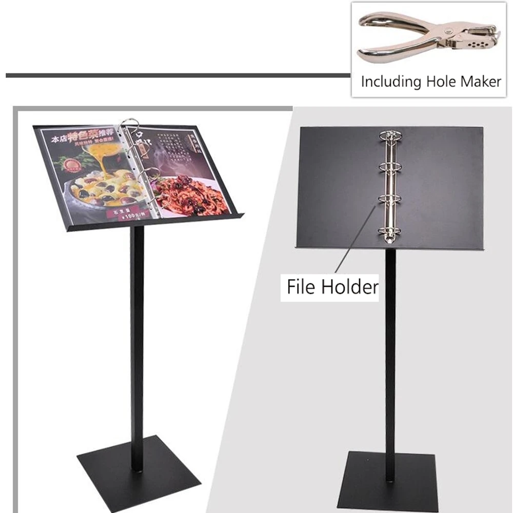 Metal Stainless Steel Landing Menu Rack Restaurant Door Menu Poster Floor Stand Vertical Literature Propaganda Display Holder