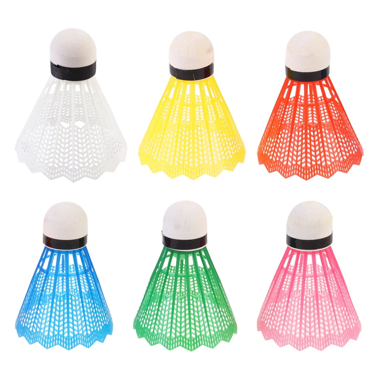 

6pcs Colorful Badminton Ball for Kids Outdoor Sports Lightweight Durable Fun Play Safe Shuttlecock Assorted Colors Long Lasting