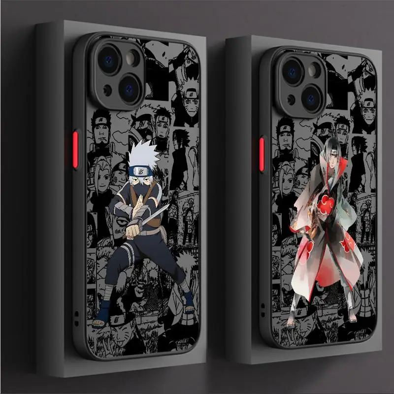 Cool Anime NARUTOS Case For Apple iPhone 15 11 14 13 12 Pro 7 XR X XS Max 8 Plus 6 6S SE 2022 15Pro Black Matte Phone Funda