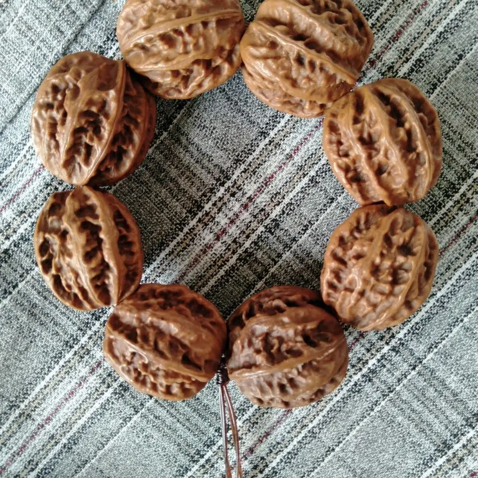 Chinese Traditional Lucky Natural Peach Pit Bracelet Good Fortune Blessing Wealth Attracting Prayer Beads Wenwan Collectible Wri