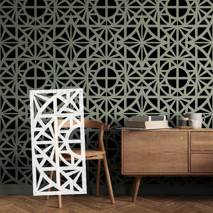 

Трафарет для росписи стен 40-80 см: гипс, шпатлевка, кирпичная краска, геометрические мусульманские орнаменты, арабески S173