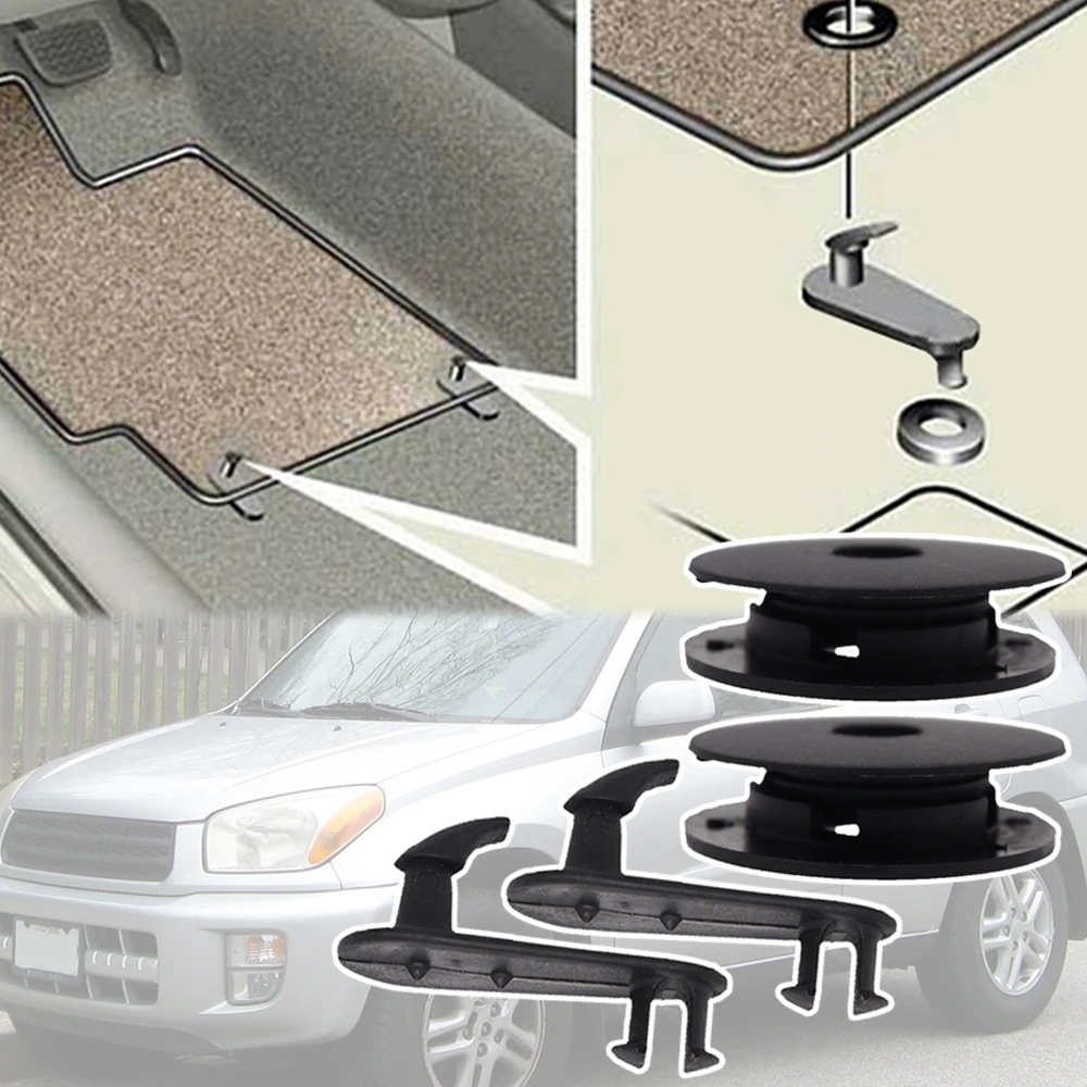 2 Kit For Toyota RAV4 XA20 XA30 2001 - 2010 4Runner N210 N280 Venza AV10 Carpet Floor Mat Clips Retainer Fixing Hook Clamp Rivet