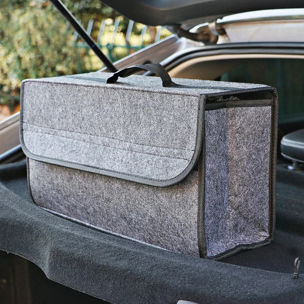 Car Storage Bag Trunk Organizer Box Felt Cloth Storage Box Auto Cargo Container Bags Multi-Pocket Tidying Bags Car Accessories