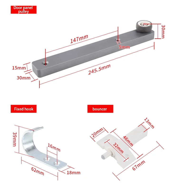 Up-turn Hidden Folding Door Hardware Bookcase Door Swing Door Slide Rail Side-mounted Hidden Guide Rail