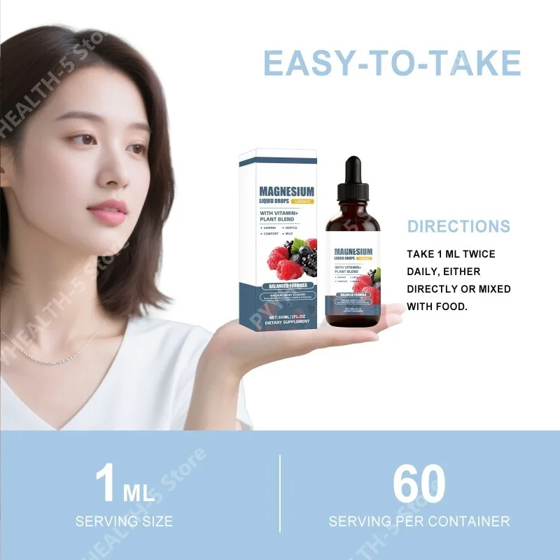 

Magnesium Drops Composite Nutrient Liquid Supplement Dietary Supplement for Wellness Routine Support Adults 60ml Bottle