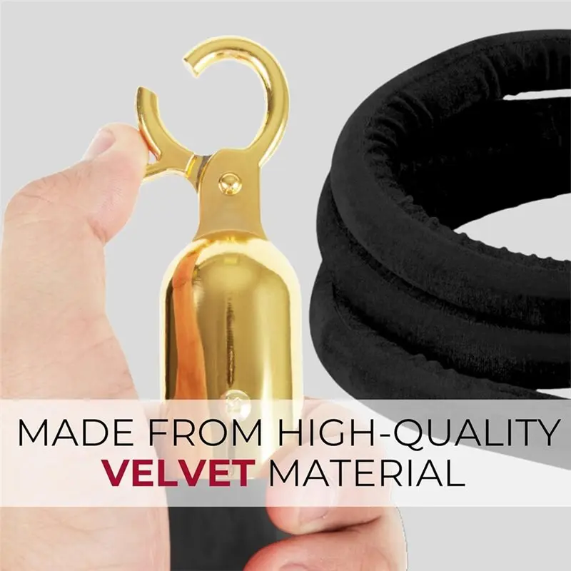 Special Offer~4 PCS Black Velvet Rope - Black Velvet Rope For Parties, Ceremonies, And Crowd Control
