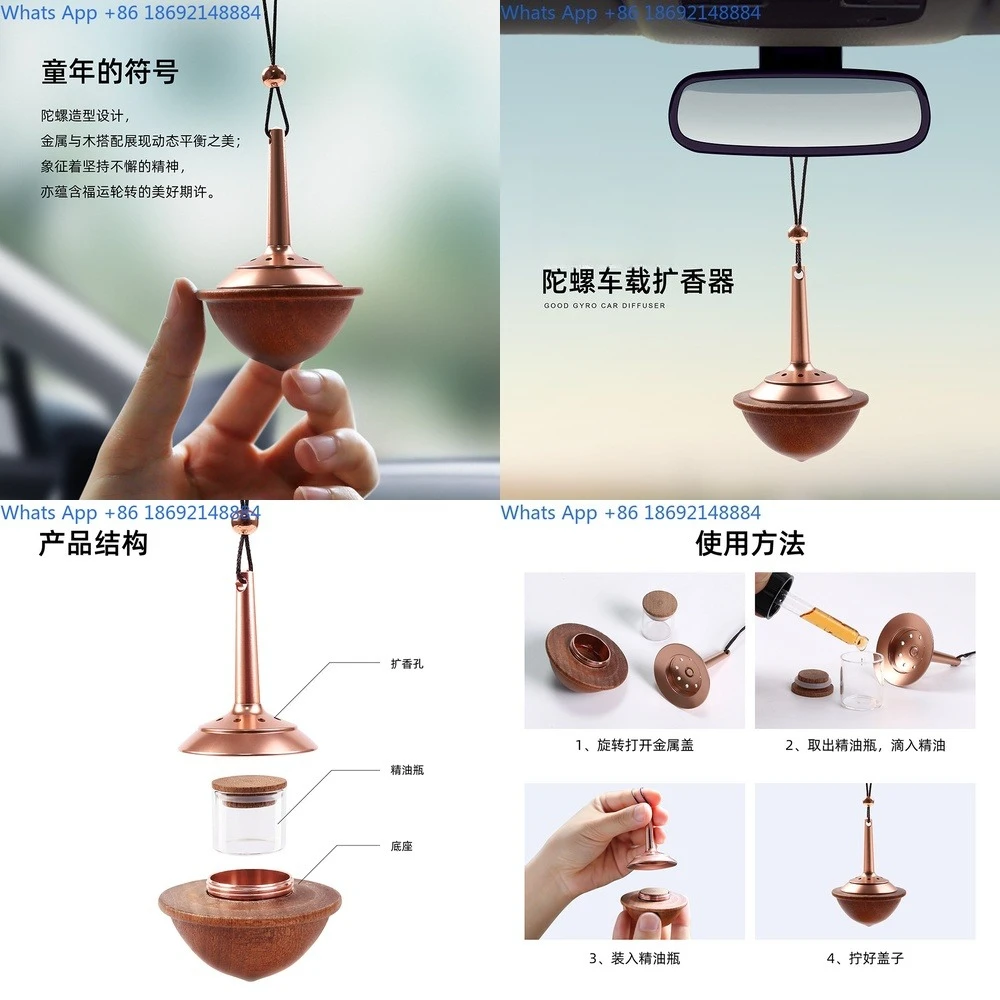 

Wooden Car Diffuser with Bell Handmade Aromatherapy Hanging Ornament for Car Closet Gift
