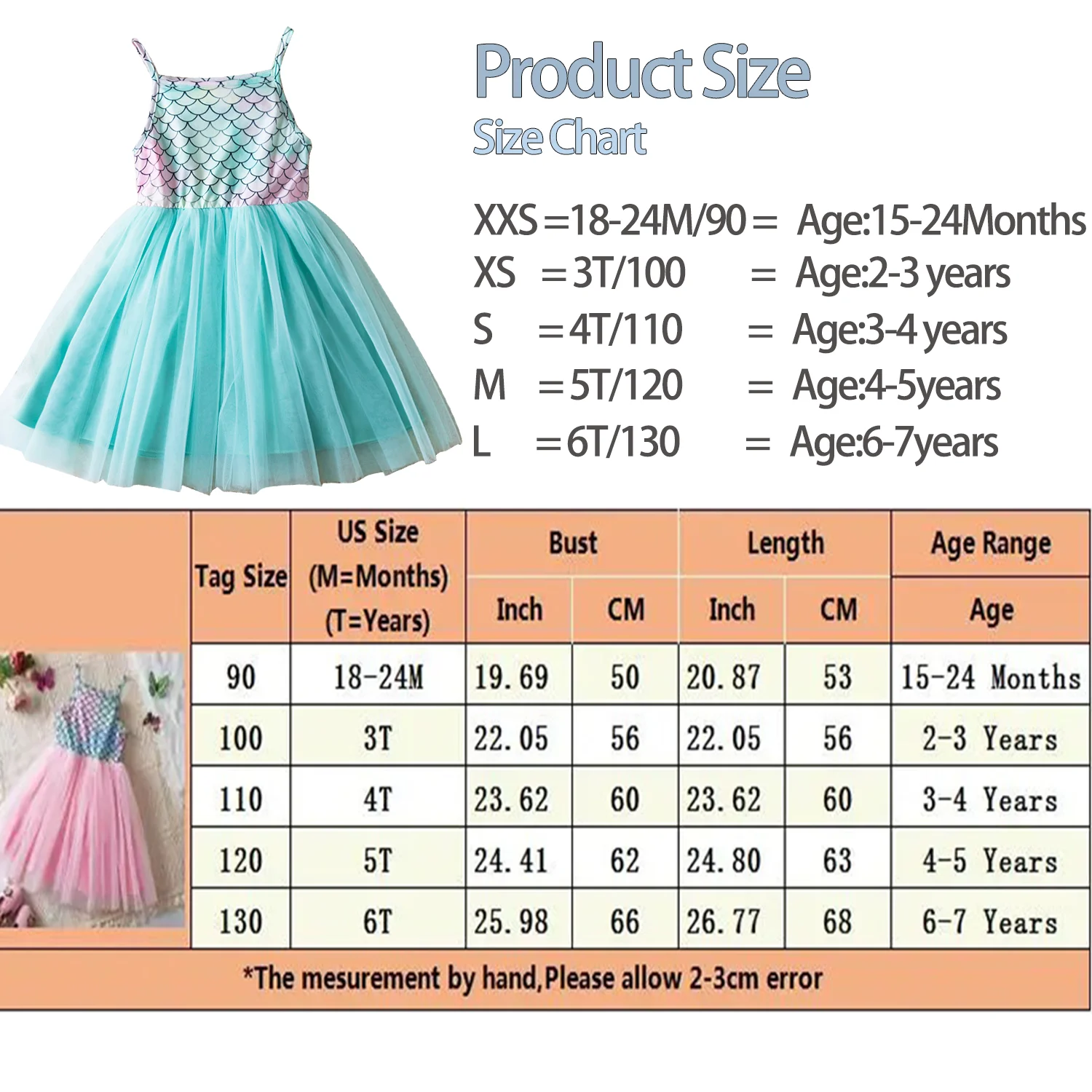 Frozen Anna Elsa Kids Girls Princess Dresses Printed Cute Baby Clothes Cotton Sleeveless Sling Mermaid Dresses Birthday Party