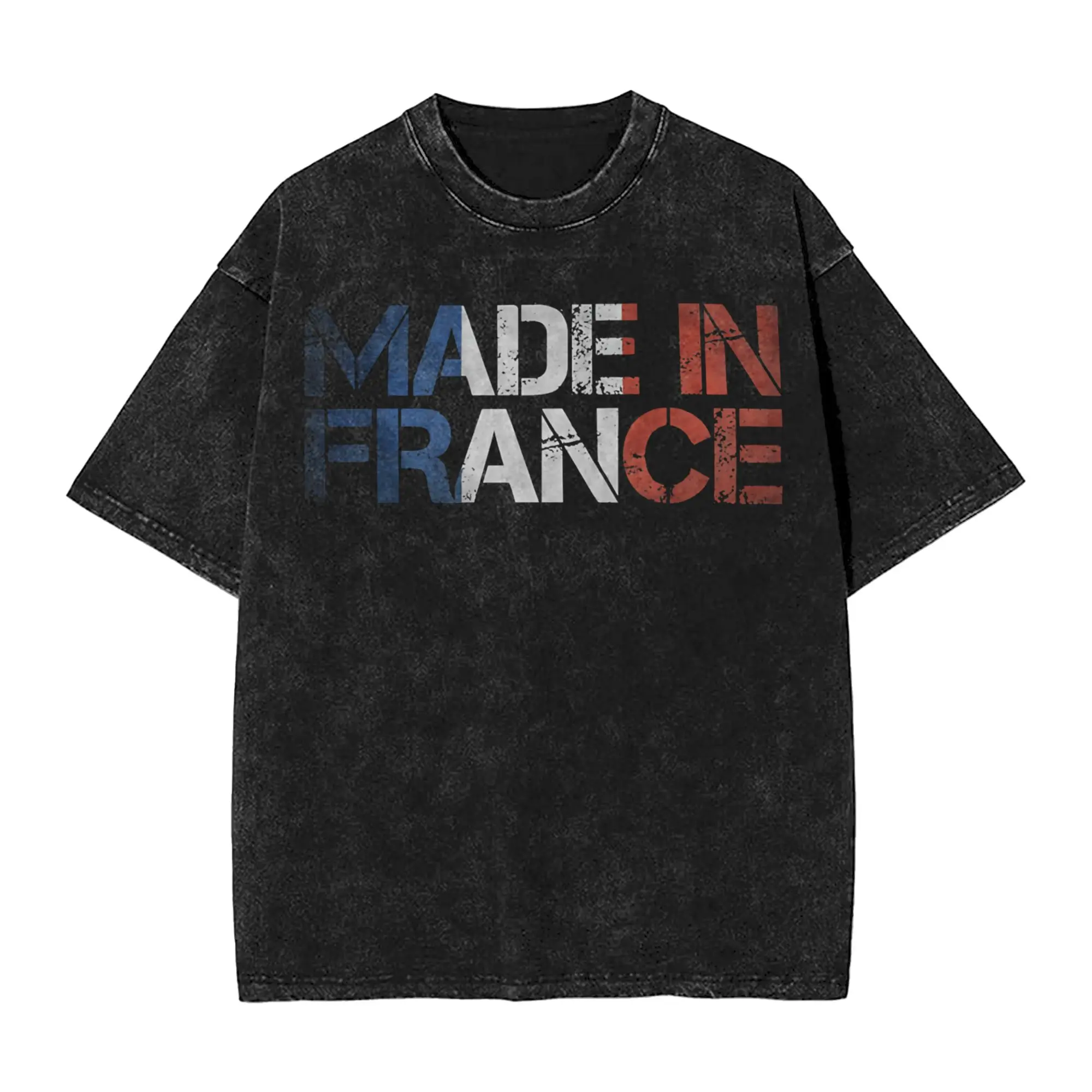2026 France French Flag  Washed T Shirt Outfit Oversize T-Shirt  Men Women Tees