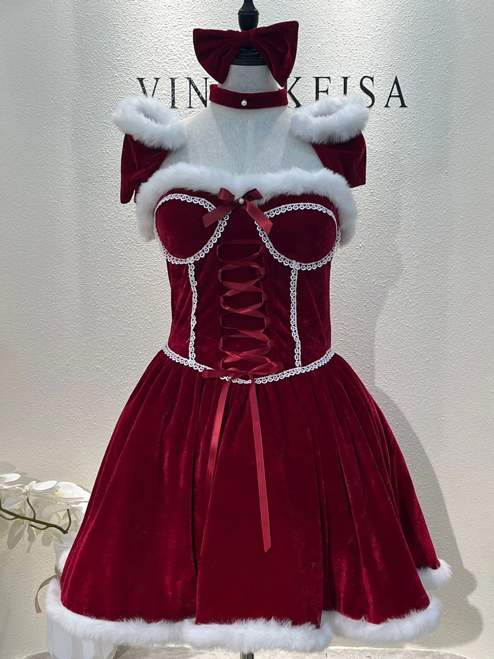 Christmas Party Dress Cosplay เครื่องแต่งกายคริสต์มาสปีใหม่ชุด Xmas Santa Claus บทบาทเล่นชุดกระต่ายสาว