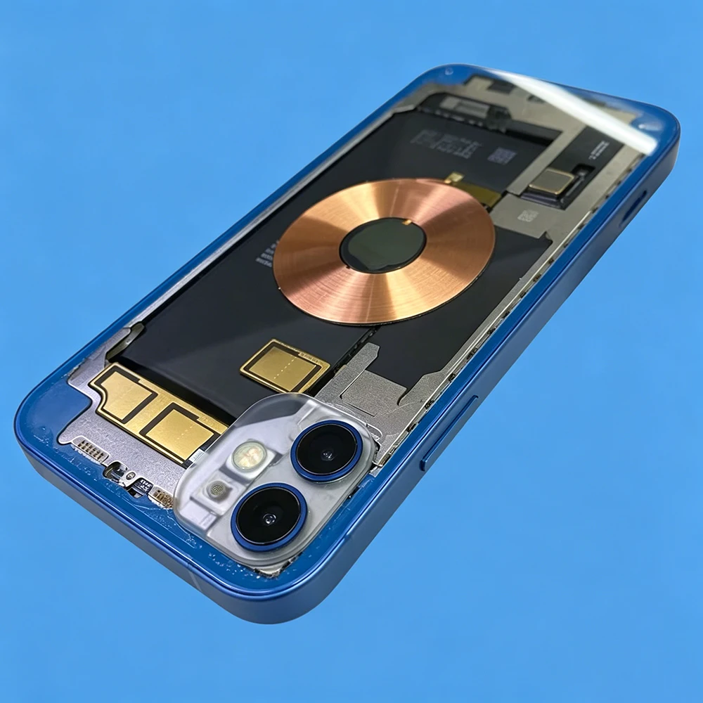 For iPhone 12 12 Mini Rear Housing Replacement Clear Back Glass Modified Transparent Back Cover Assembly Parts With Frame view 3