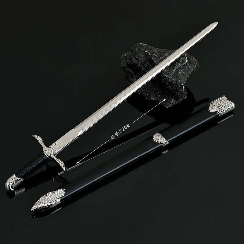 22Cm Zwaard Van Altair Game Perifere Metalen Vakmanschap Model Met Zwaard Schede Desktop Versieren Ornamenten Verjaardagscadeautjes Speelgoed