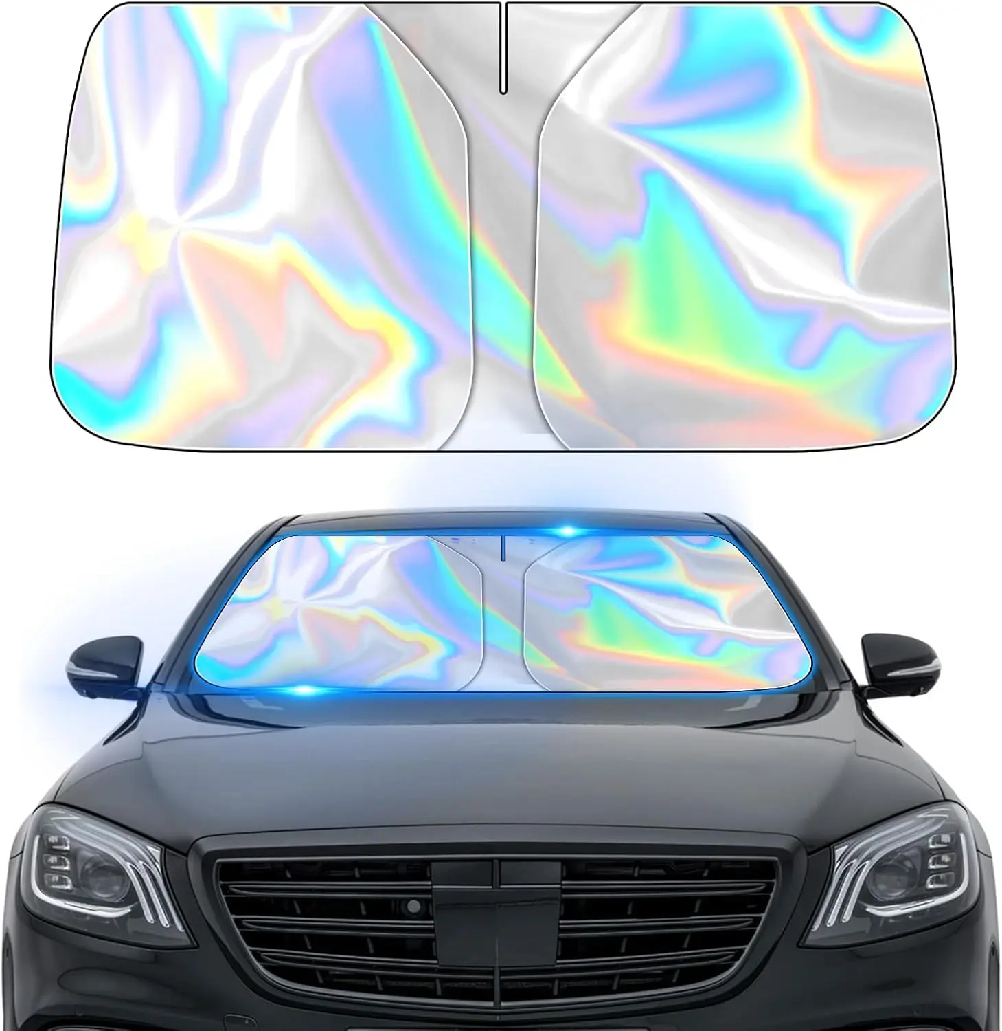 ل VW t4 جولف 5 6 7 8 MK7 MK8 بولو 6R تيجوان باسات B8 الصيف نافذة السيارة الأمامية ظلال الأشعة فوق البنفسجية العزل تعكس ضوء الشمس الليزر