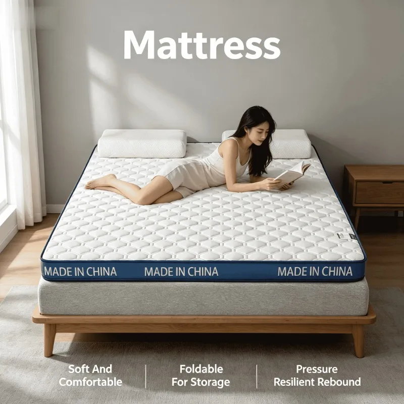 Latex Firm Support Breathable Hypoallergenic Tatami Cooling Gel Orthopedic Pressure Relief Mattress Topper Pad for Bedroom