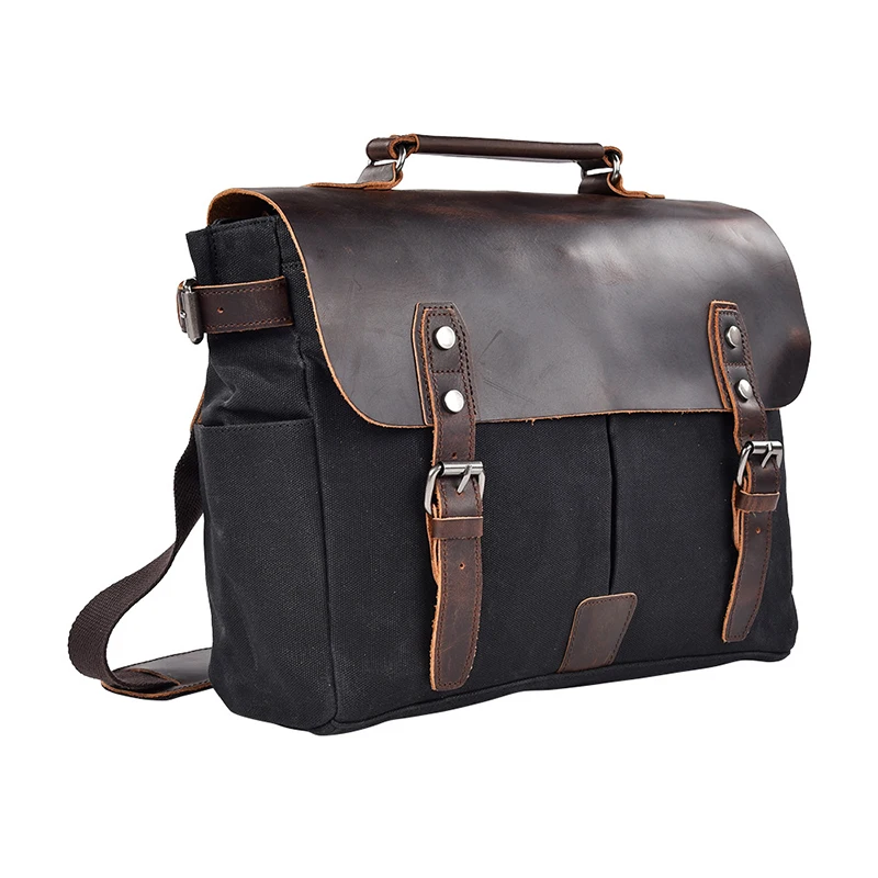 Retro Canvas Leather Messenger Bag Universal Motorcycle Side Bag Large Capacity Waterproof Tail Bag For HONDA CM300 500