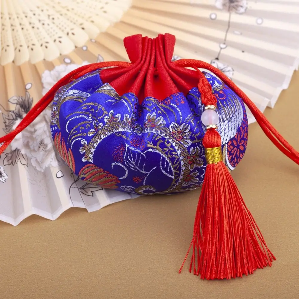 

Dragon Boat Festival Bag Flower Embroidery Sachet Jewelry Packaging Retro Pattern Jewelry Storage Bag Brocade Small Pouch