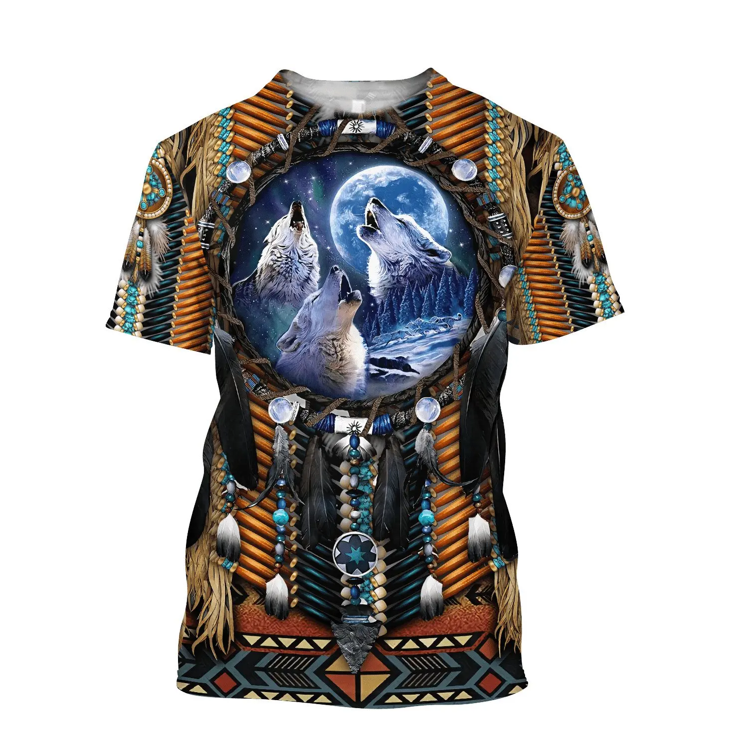 

Harajuku Retro Tribal Hot Wolf 3D Printed T Shirt Men 2022 Summer Short Sleeve Shirt Fashion Streetwear Hip Hop Plus Size