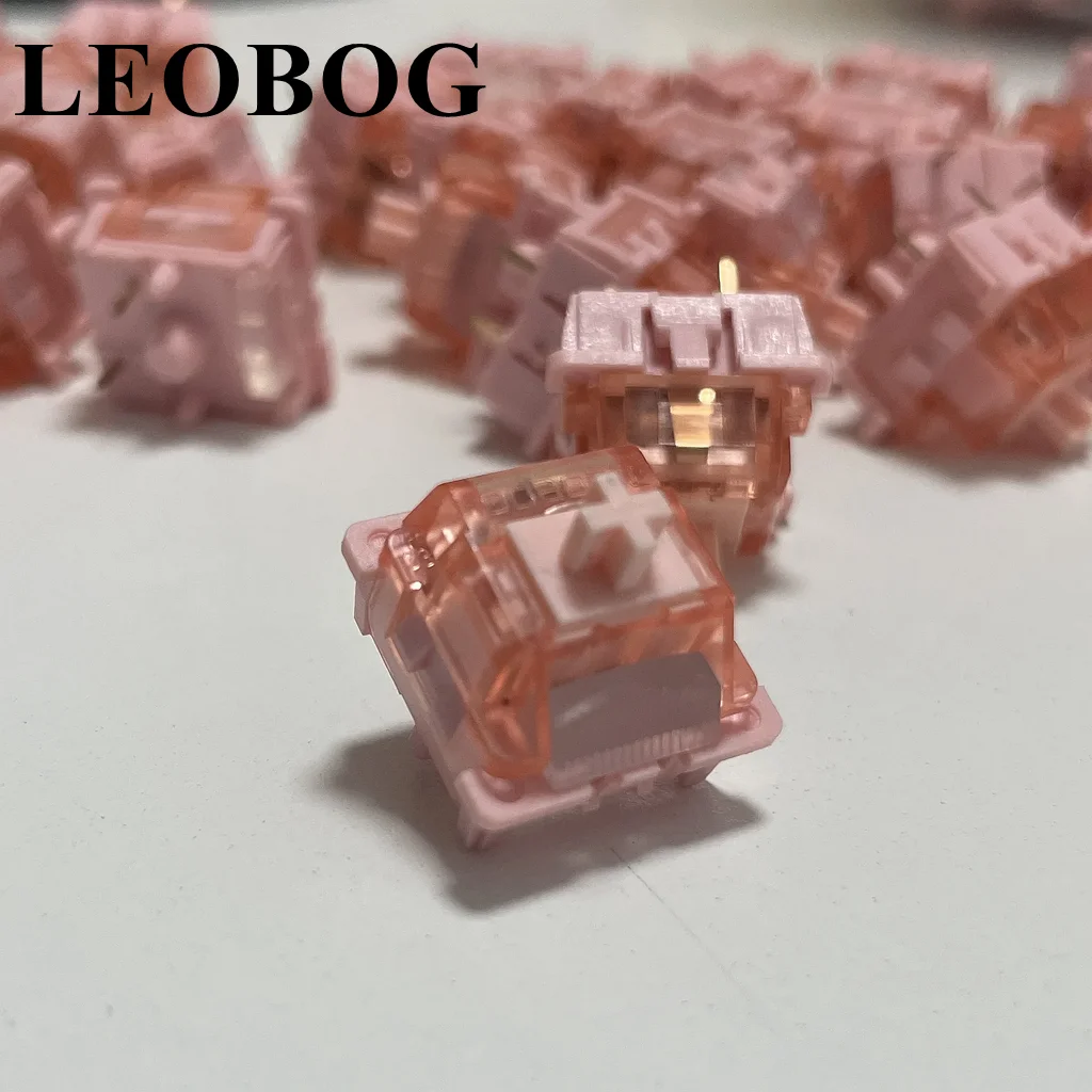 LEOBOG Silent Switches Mechanical Keyboard Linear Switches 5 Pin Pre Lubed POM Custom Low-Noise Cotton Candy MX Switches F75 F87