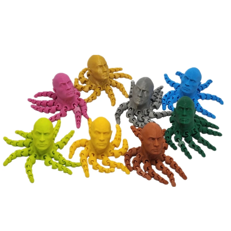 3D Printed Articulated Rocktopus Flexible Realistic Made Ornament Toy Model Home Office Decoration Decor Kids Gifts