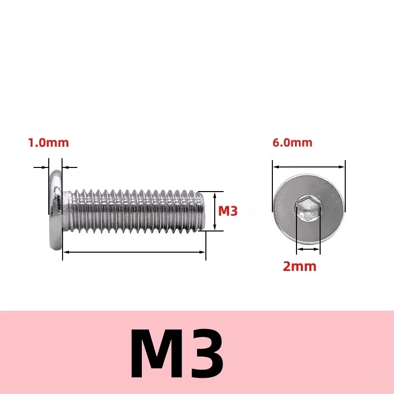 CM SS M3 M4 M5 M6 Low Profile Stainless Steel Hex Hexagon Socket Ultra Thin Flat Wafer Allen Head Bolt Screw 304 A2-70 18-8