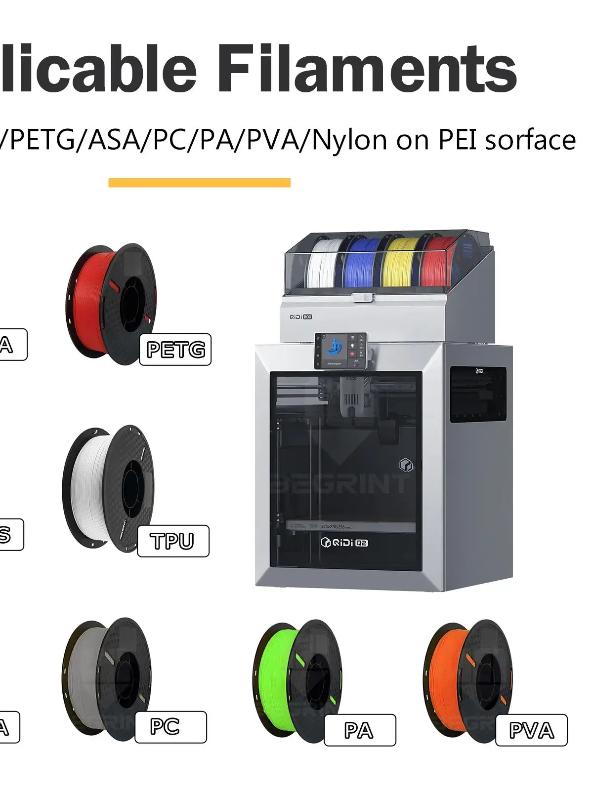 Płyta budowlana do QIDI Q2, blacha ze stali sprężynowej PEI PET z włóknem węglowym, dwustronna, do drukowania na podwójnej płycie grzewczej drukarki 3D QIDIQ2. — zdjęcie produktu 7