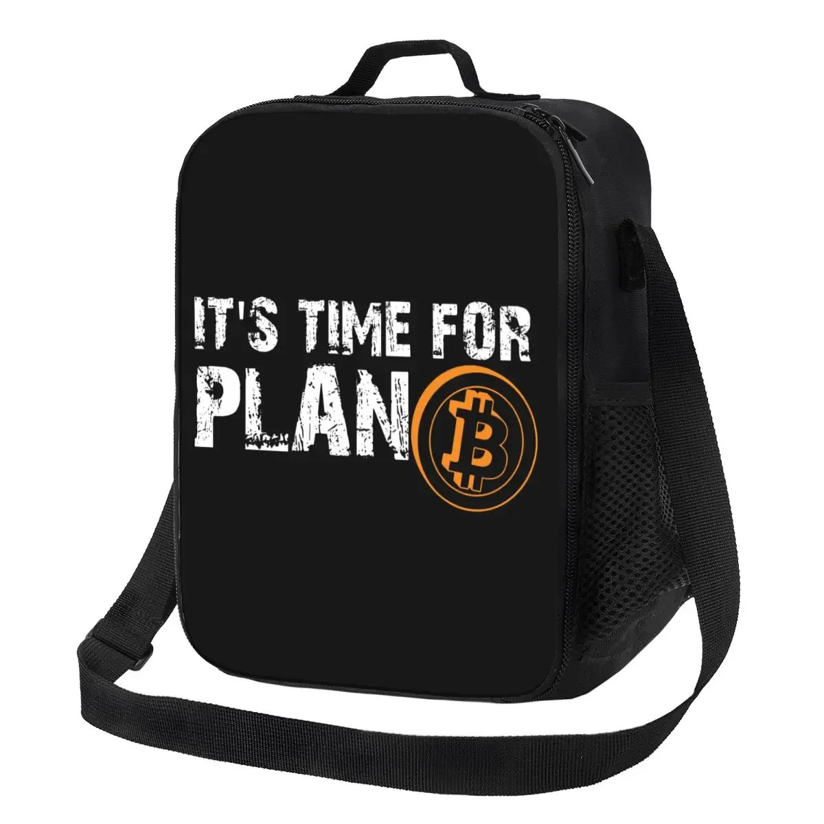 It's Time For Plan B Bitcoin BTC Crypto Currency Lunch Bag for Cryptocurrency Blockchain Geek Thermal Cooler Bento Box Kids