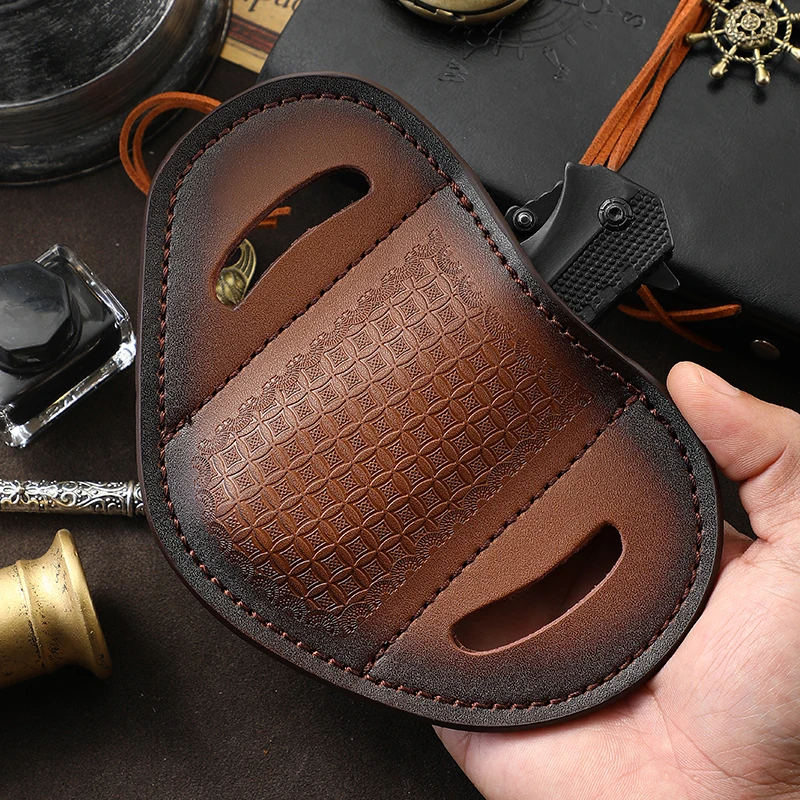 Leather/cowhide folding scabbard, belt knife set, knife set, knife storage bag, knife protector case, multi-tool bag, knife bag