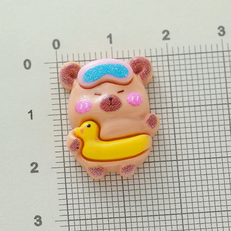 5 個樹脂アクセサリー卸売クリーム接着剤 DIY ジュエリー装飾ヘアピン穴靴バックル漫画かわいいカピベビー