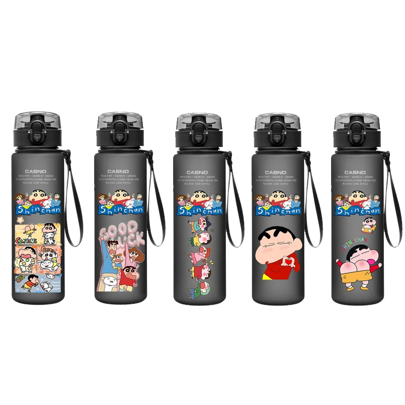 

560 мл карандаш Шин-тян пластиковая чашка для воды аниме большая емкость портативная герметичная бутылка для воды спортивная бутылка для питья на открытом воздухе