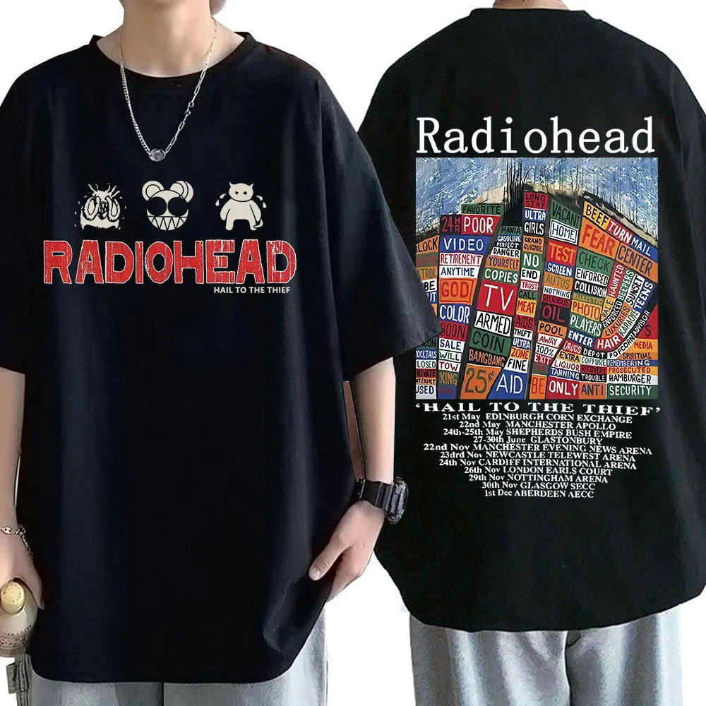 Radiohead T Shirt Cotton Singer Band Men Women Hip Hop Tee Fashion Short Sleeve Tshirt Summer Oversized Streetwear T-shirts Tops