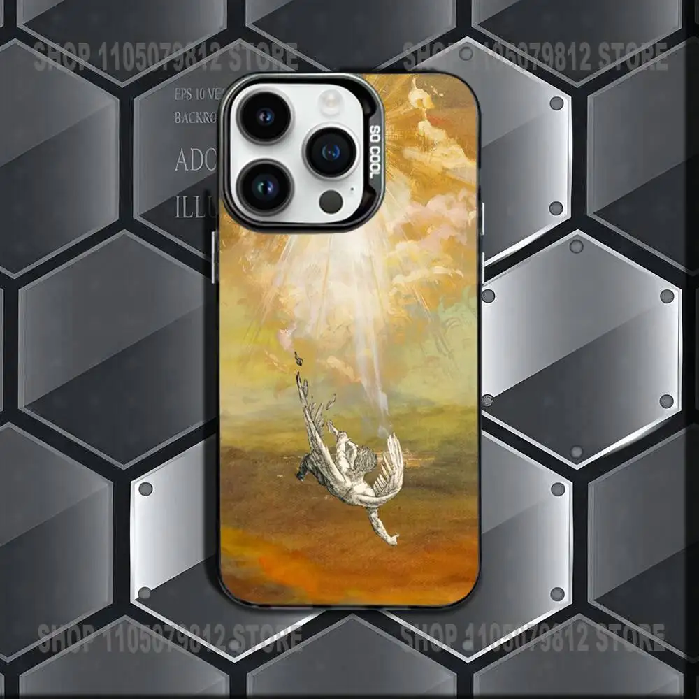 حافظة هاتف Archangel Michael Cross لهاتف iPhone 16,15,14,13,12,11,Mini,Pro,E,MAX غطاء مقاوم للصدمات من الحلوى السوداء غير اللامعة #4