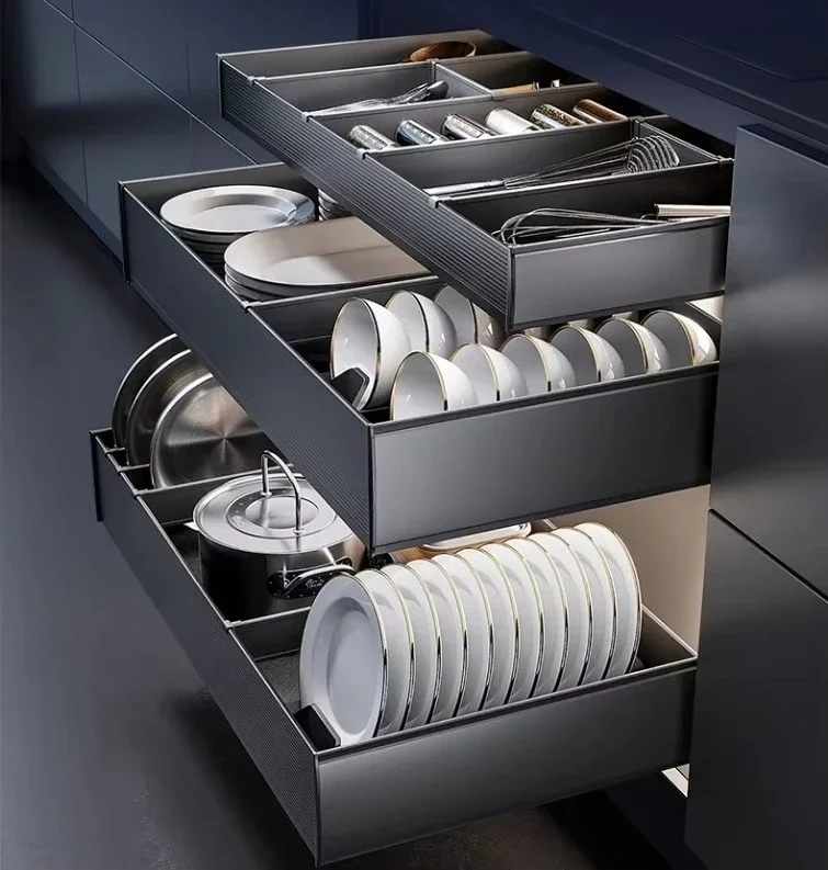Modern Kitchen Drawer Sliding Basket Cabinet Storage Metal Kitchen Pull Out Basket Drawer