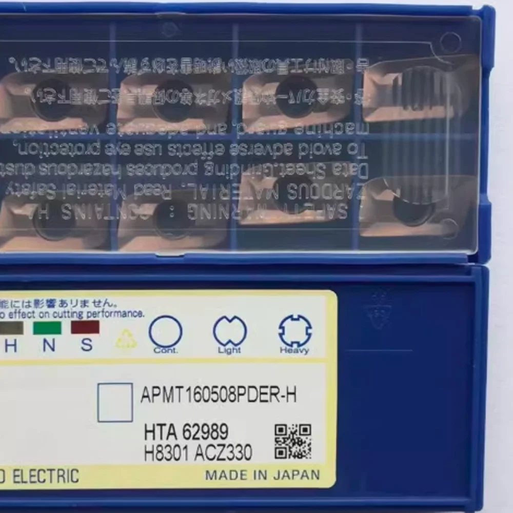 Original japão sem ferramenta de fresagem falsa APMT160508PDER-H acz330 APMT160508PDER-H acz350 inserções de carboneto cnc placa de corte de torno de metal