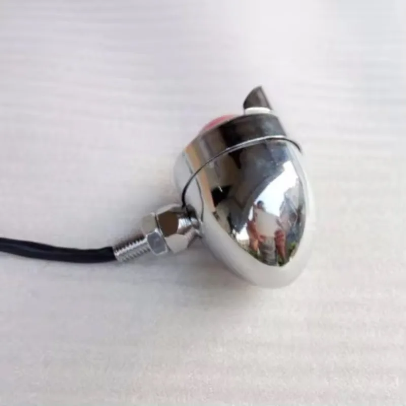 Chrome Bobber Old School Stop Brake Running Tail Light For Cafe Racer Retro Rat Bike