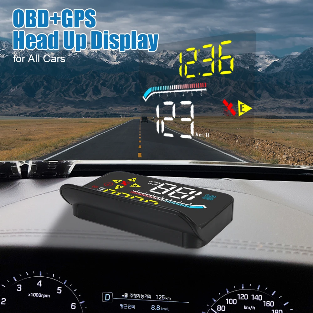 For All Cars Digital Auto Electronics Accessories M17 OBD GPS Head Up Display Windshield Projector Car HUD Speedometer