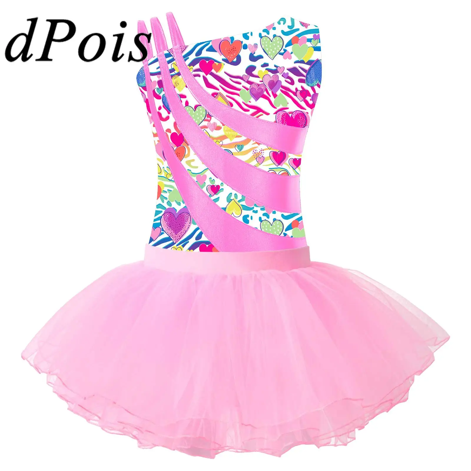 Crianças meninas sem mangas imprimir ballet tutu vestido ginástica collant + shorts patinação macacão conjuntos de dança crianças roupas